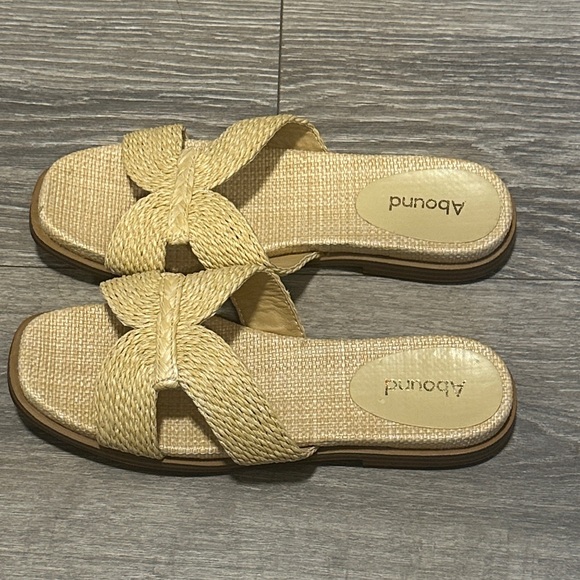 Nordstrom Abound Abgiada Raffia Sandals Size 7.5 - Picture 2 of 7